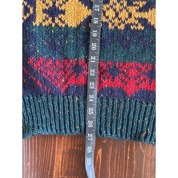 VTG Gaeltarra Ireland Irish Wool Men’s Sweater XXL 44 Geo Print Classic Preppy - Picture 11 of 12